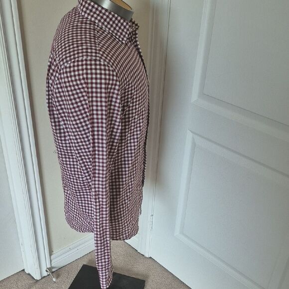Lacoste Burgundy and White Checkered Shirt - Picture 6 of 16